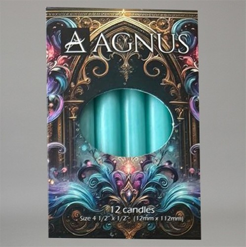 Cyan spell candles pack 12 - cyan,