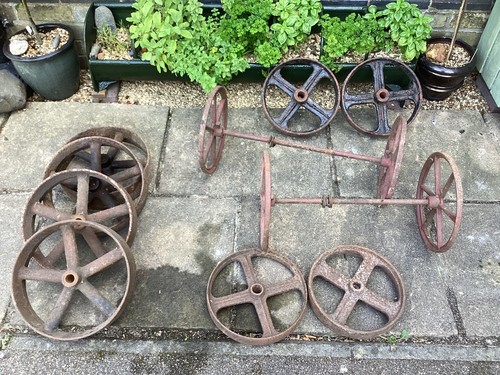 Vintage cast iron wheels - wheels, for