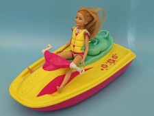 ⭐️ BARBIE Yellow WAVE RIDE Speed Boat JET SKI + DOLL in LIFE JACKET ⭐️