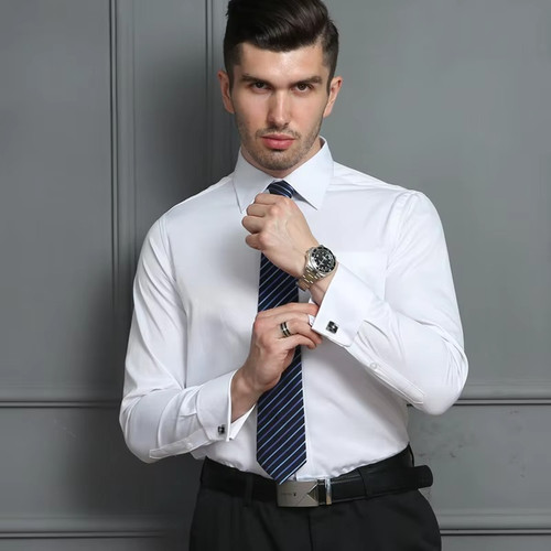 Men french cuff dress shirts - men's,