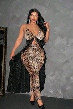 2pcs Plus Size Leopard Print