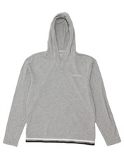 CALVIN KLEIN Boys Graphic Hoodie Jumper 14-15 Years Grey Cotton BL02