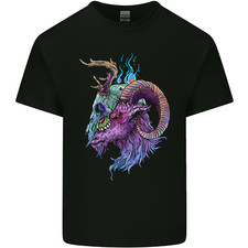 Heavy Metal Music Goat Skull Death Mens Cotton T-Shirt Tee Top