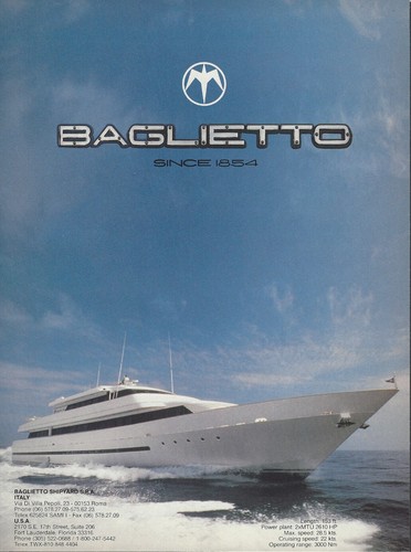 1987 baglietto super - super, yacht
