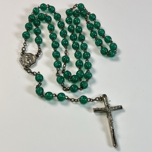 Vintage italian rosary green - vintage,
