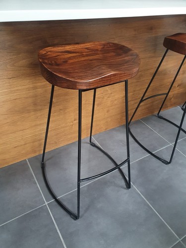 Set bar stools dark wood - set, 3