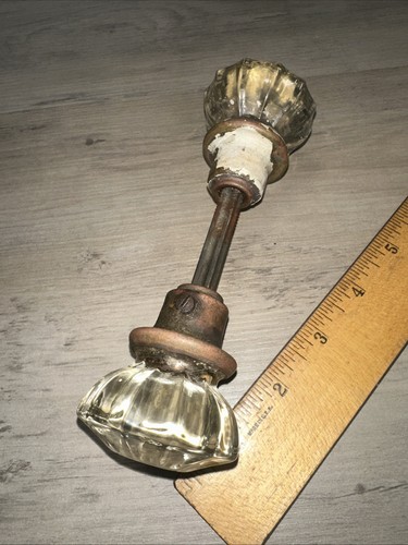 Antique glass doorknob - doorknob, set