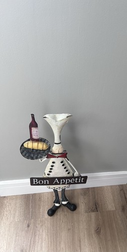 Metal chef figurine with - metal,