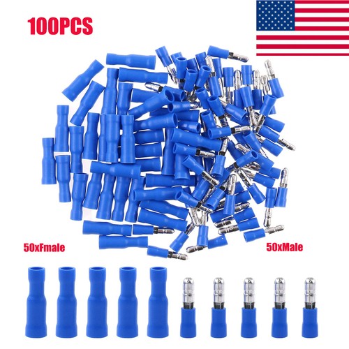 100pcs blue solderless crimp - blue,