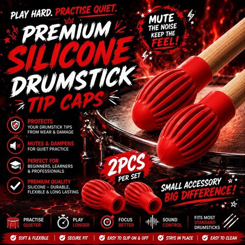 Premium red silicone drumstick - red,