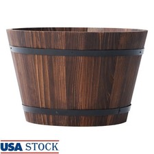 Wood Whiskey Barrel Planter
