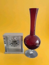 Vintage Empoli 31cm Ruby Red Art Glass Vase Heavy 1kg