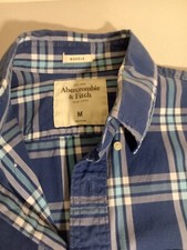 abercrombie and fitch mens shirt, Muscle, Med, Blue  scotch