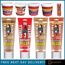 GORILLA FILLER WOOD FILLER INTERIOR EXTERIOR TUBE BROWN WHITE FILLER DIY SEAL
