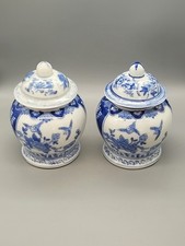 Pair of Vintage Blue & White