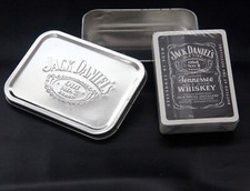 Jack Daniels Playing Cards Pack Deck Set in (minor rusting) Metal Tin with Lid