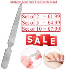 Metal Stainless Steel Nail File Double Sided Manicure Pedicure Tool