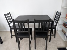 IKEA black dining set - 1 table (110x67 cm) + 4 chairs 