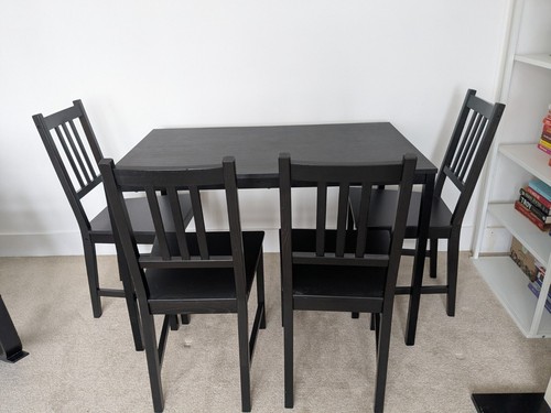 Ikea black dining set 1 - black,