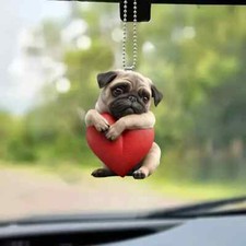 Adorable Pug Dog with Heart