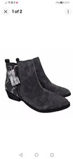 Moda In Pelle Katreena Dark Green Suede Crystal Ankle Boots UK 6 EU 39 BNWT