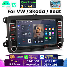64GB For VW Touran Golf Android 13 Car Stereo Radio GPS Sat Nav DAB+ CarPlay BT