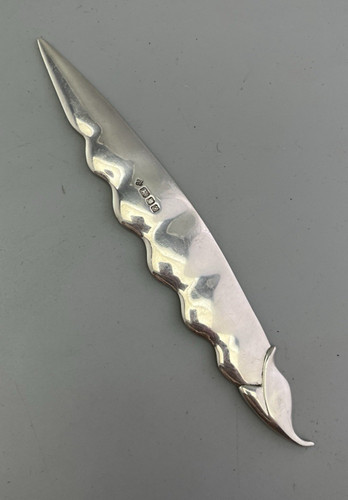 Modernist silver letter opener - silver,