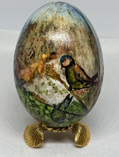 Vintage hand painted goose egg - hand,