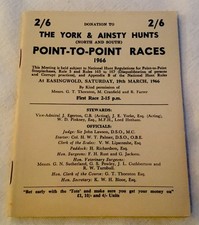 Two Point to Point Race Cards - 1966 & 1969.