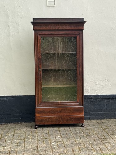 Antique glazed armoire display - antique,