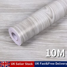 10m Wood Effect Vinyl Wallpaper Self Adhesive Cupboard Worktop Wrap Film Sticker