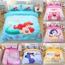 Kids Princess Girls Quilt Duvet Cover Bedding Set With Pillowcases Single Double