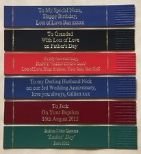 Personalised LEATHER BOOKMARK. 3rd Wedding Anniversary, Christmas, Schools.