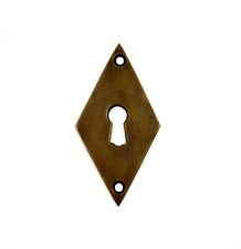 Antique Vintage Brass Decorative Small Escutcheon Keyhole Cover Plate #E