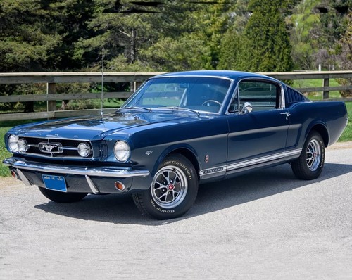 Blue 1965 ford mustang - mustang, gt