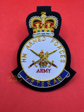 Armed Forces Veterans Blazer Badge Hand Embroidered Bullion Wire Blazer Badge