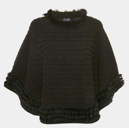 Armani jeans black rabbit fur - armani,
