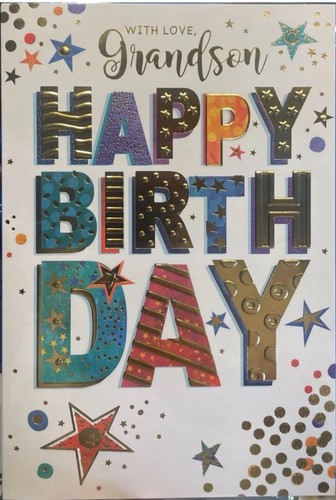 Adult grandson birthday card - card, /
