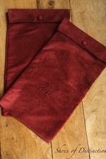 George Cleverley Burgundy Boot Shoe Dust Bags Pair Men's Women's