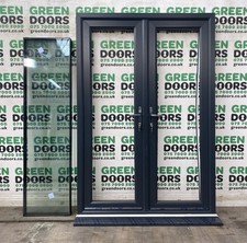 JULIETTE BALCONY FRENCH DOORS EXTERNAL EXTERIOR TRIPLE GLAZED INWARDS GREY