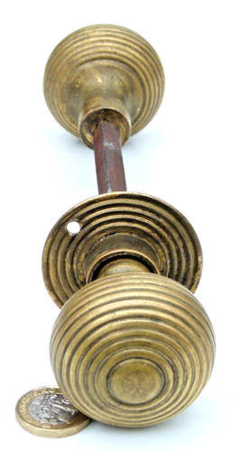 Pair edwardian antique brass - pair,