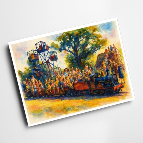 Print miniature train - -,