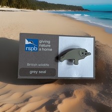 RSPB-Pin Badge GREY SEAL  On FR Grey  GNAH Backing Card