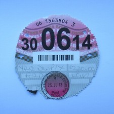 UK Road Tax Disc 30 June 2014 (06 14 Ford Birthday Present Old Car)