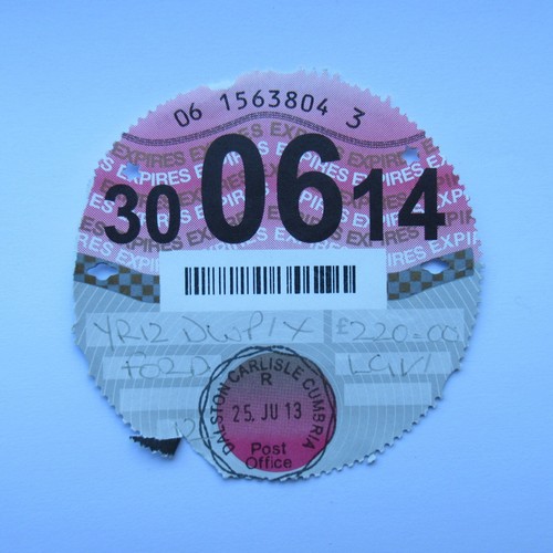 Road tax disc - uk, june