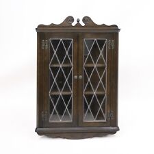 Old Charm Oak Hanging Corner Display Cabinet in Jacobean Brown FREE UK Delivery