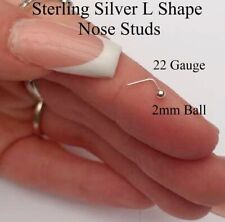 Sterling Silver L Shape 2mm Ball Nose Studs Thin Stud Piercing Body Jewellery