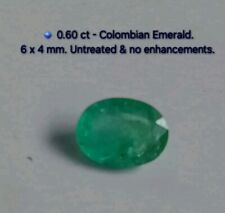 ?0.60ct Oval Faceted Colombian Emerald. Slight Feathering, Untreated. 6 x 4 mm.