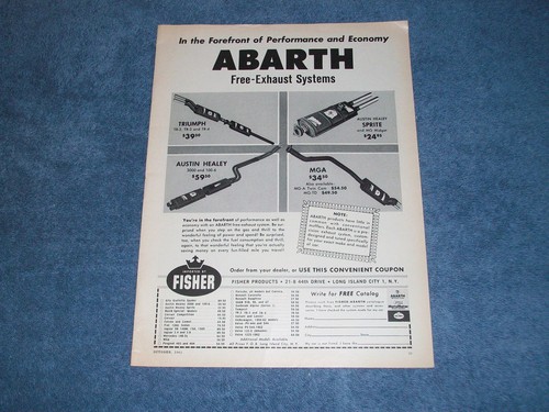 1963 abarth exhaust vintage - vintage, ad