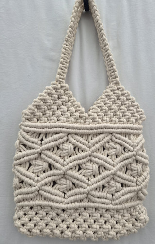 Cream macrame handbag - macrame,